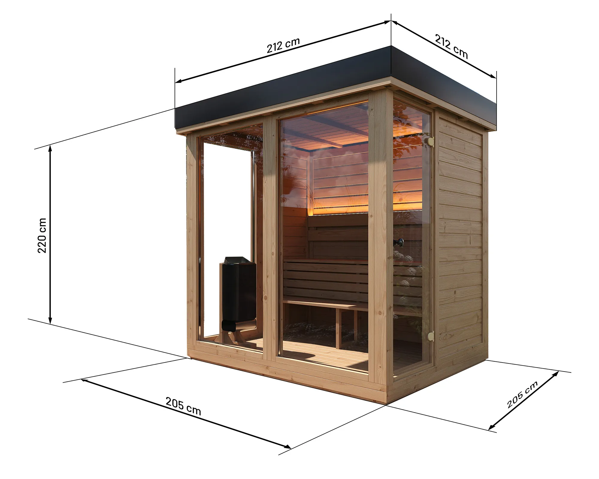 Sauna Skava - wymiary